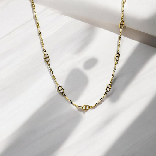 Elegant Gouden Ketting met Ovaal Detail