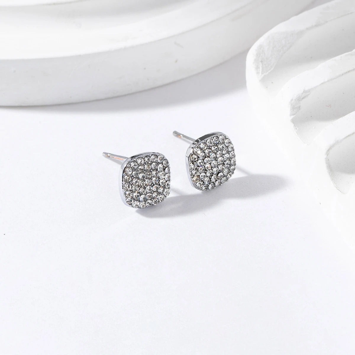 Melanie Strass Oorknopjes – Zilver & Goud