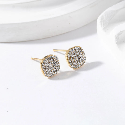Melanie Strass Oorknopjes – Zilver & Goud